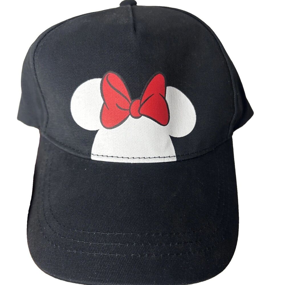 Disney Minnie Mouse Baseball Hat Black NWT Aldi Exclusive Red Bow Adjustable Cap